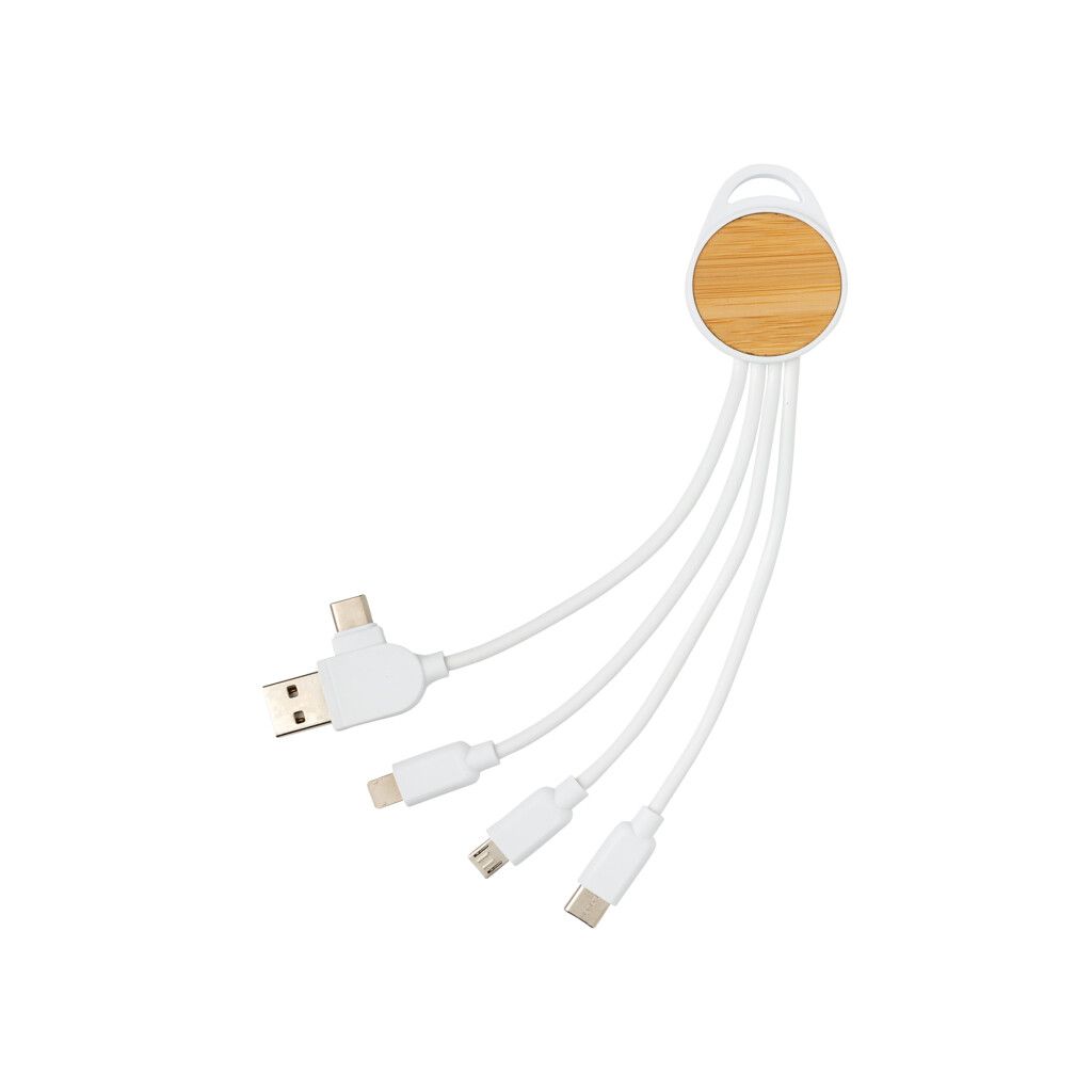 rundes Ontario 6-in-1 Kabel aus RCS recyceltem Kunststoff - weiß-418