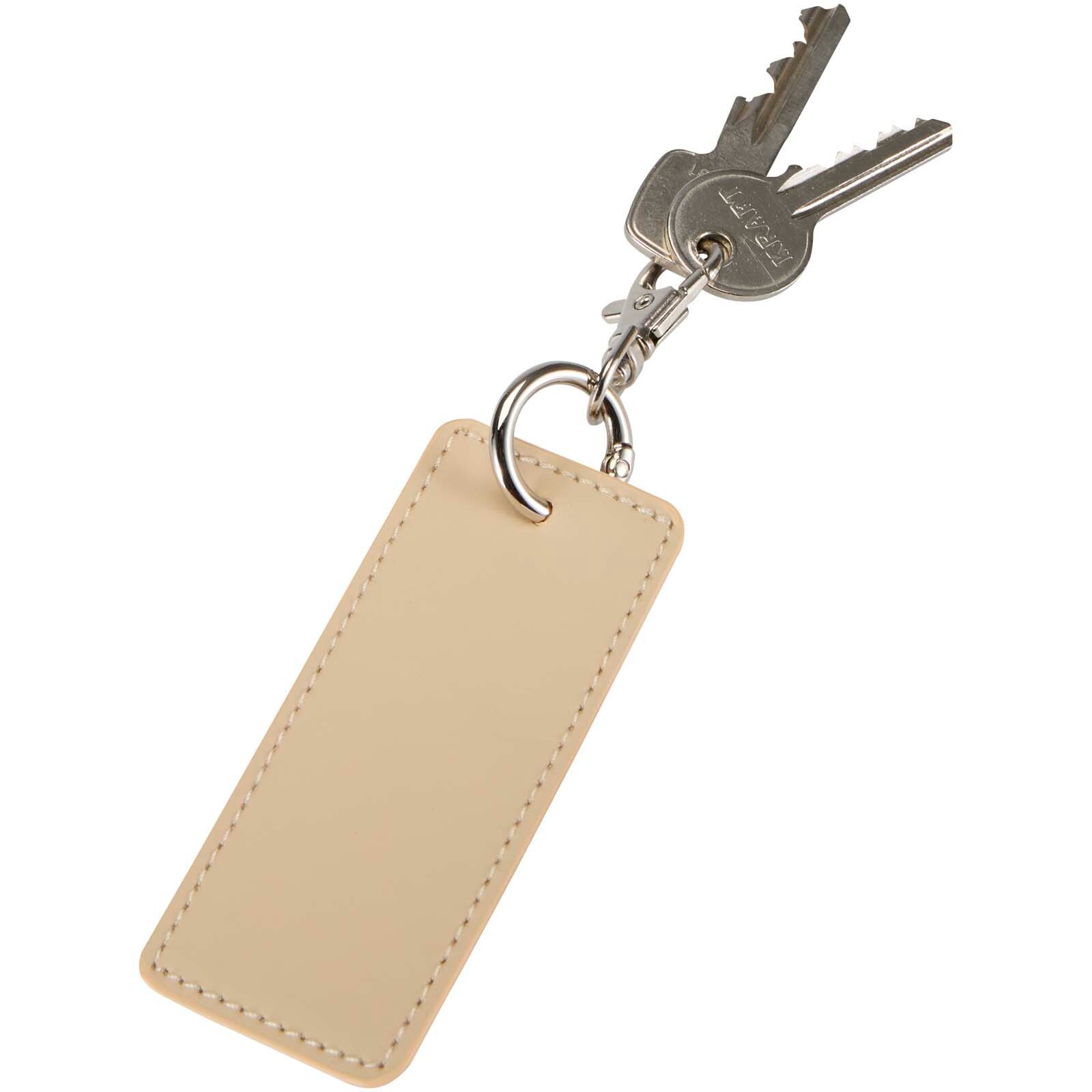 Resi Plus GRS recycelter rechteckiger Charm Schlüsselanhänger - oatmeal-636