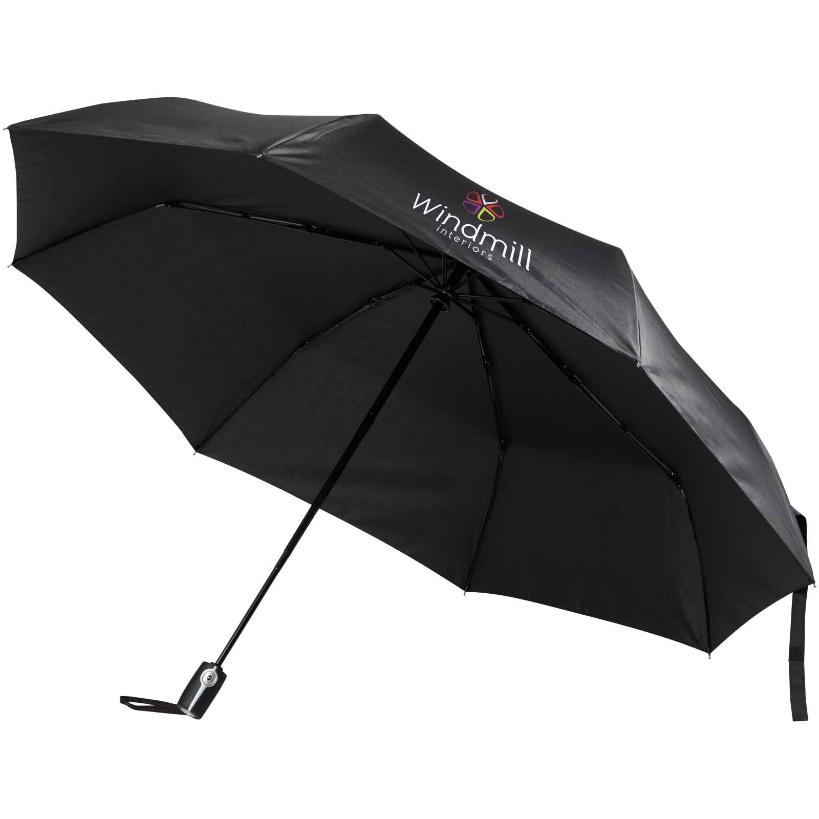 Gale 27" faltbarer RPET-Regenschirm mit automatischer Öffnungs- und Schließfunktion - schwarz-236