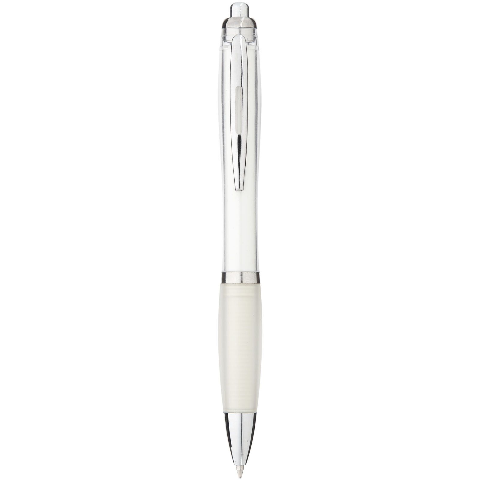 Nash Kugelschreiber mit farbigem Schaft und Griff (blaue Mine) - transparent weiss-52