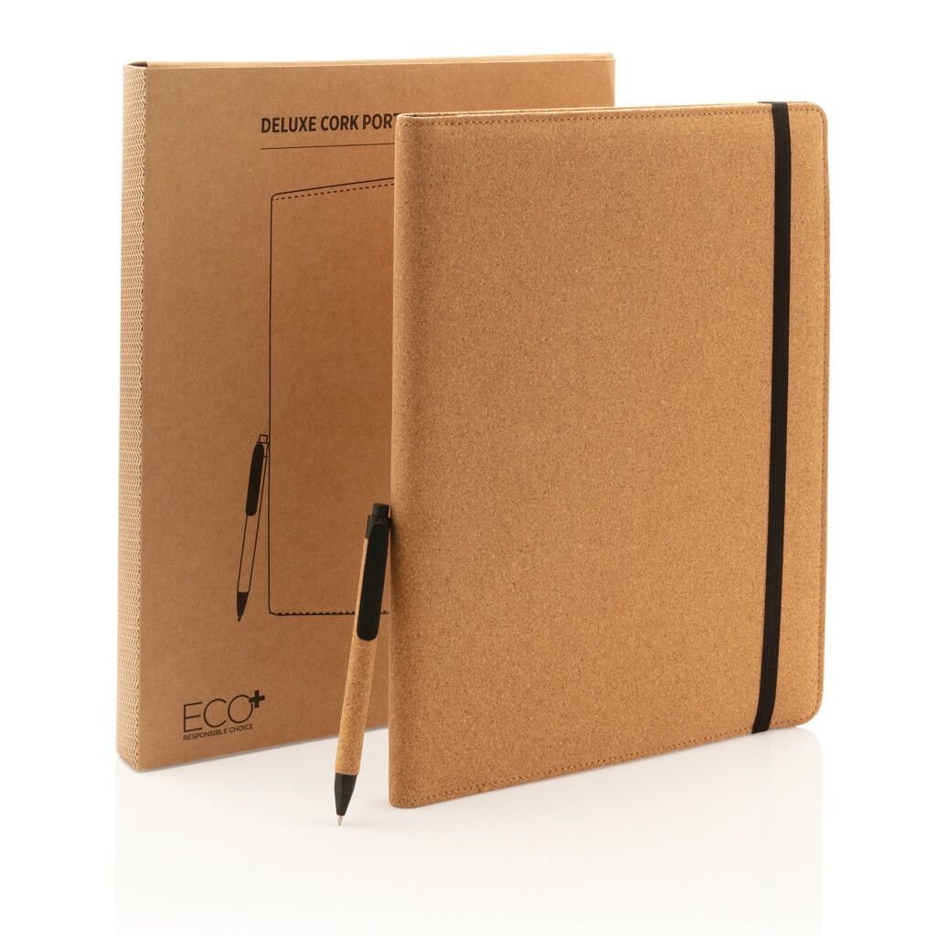 Deluxe Kork Portfolio A4 mit Stift - braun-431