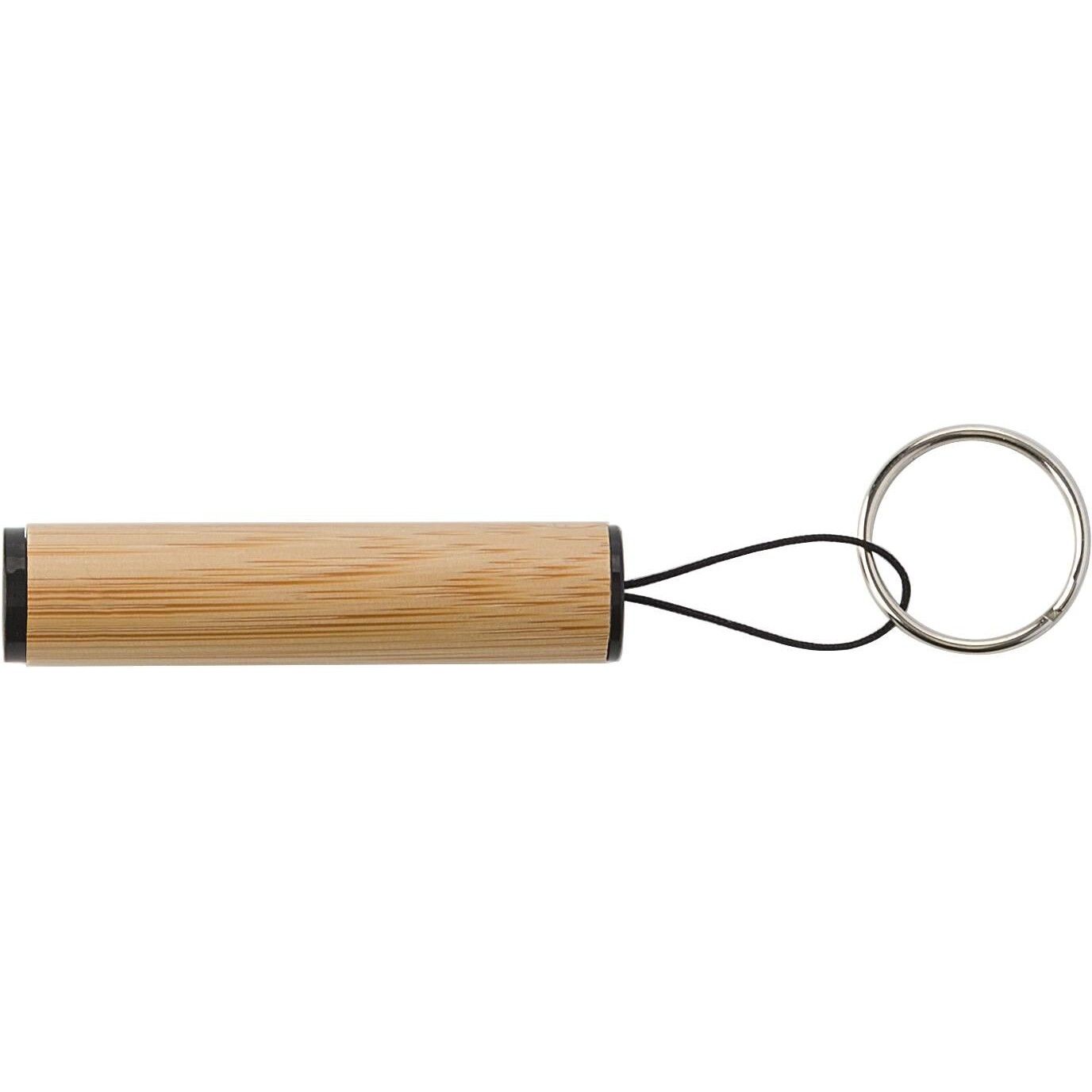 Mini-Taschenlampe aus Bambus mit Schlüsselanhänger Ilse - braun-799