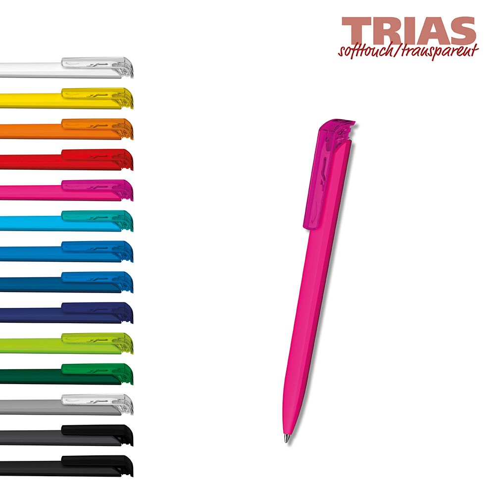Druckkugelschreiber Trias softtouch/transparent - softtouch hellorange - orange transparent-998