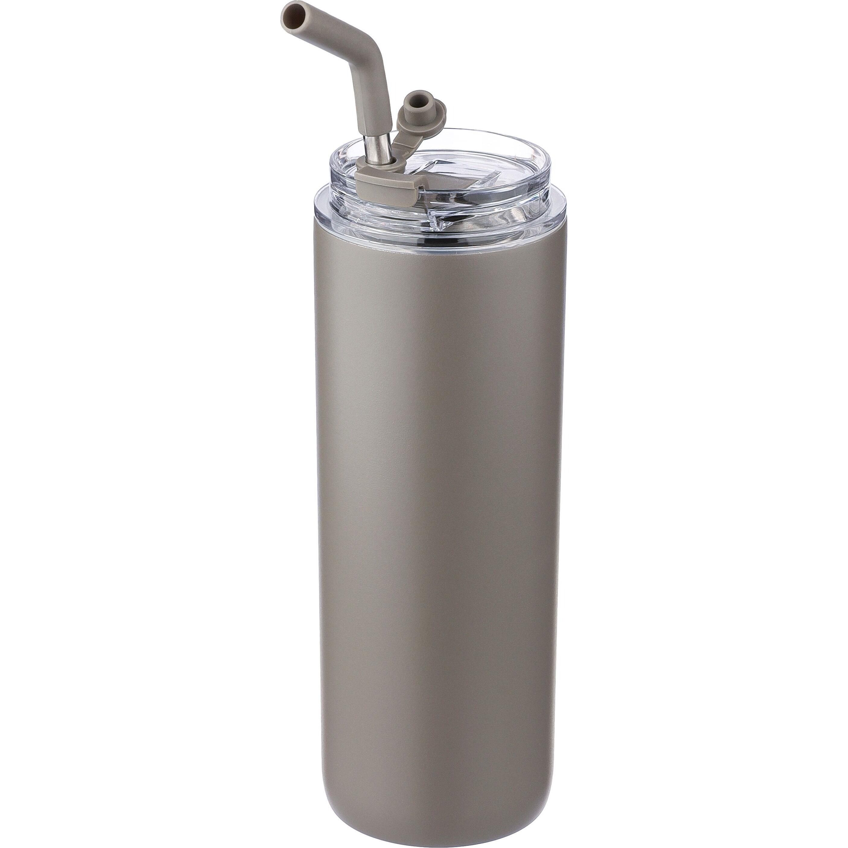 Doppelwandige Edelstahl-Trinkflasche (500 ml) Omari - schwarz-128