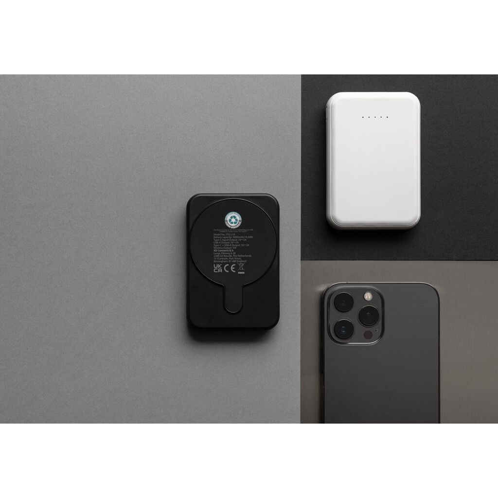 Stellar 5.000mAh 5W magnetische Powerbank aus RCS rec. ABS - weiß-246