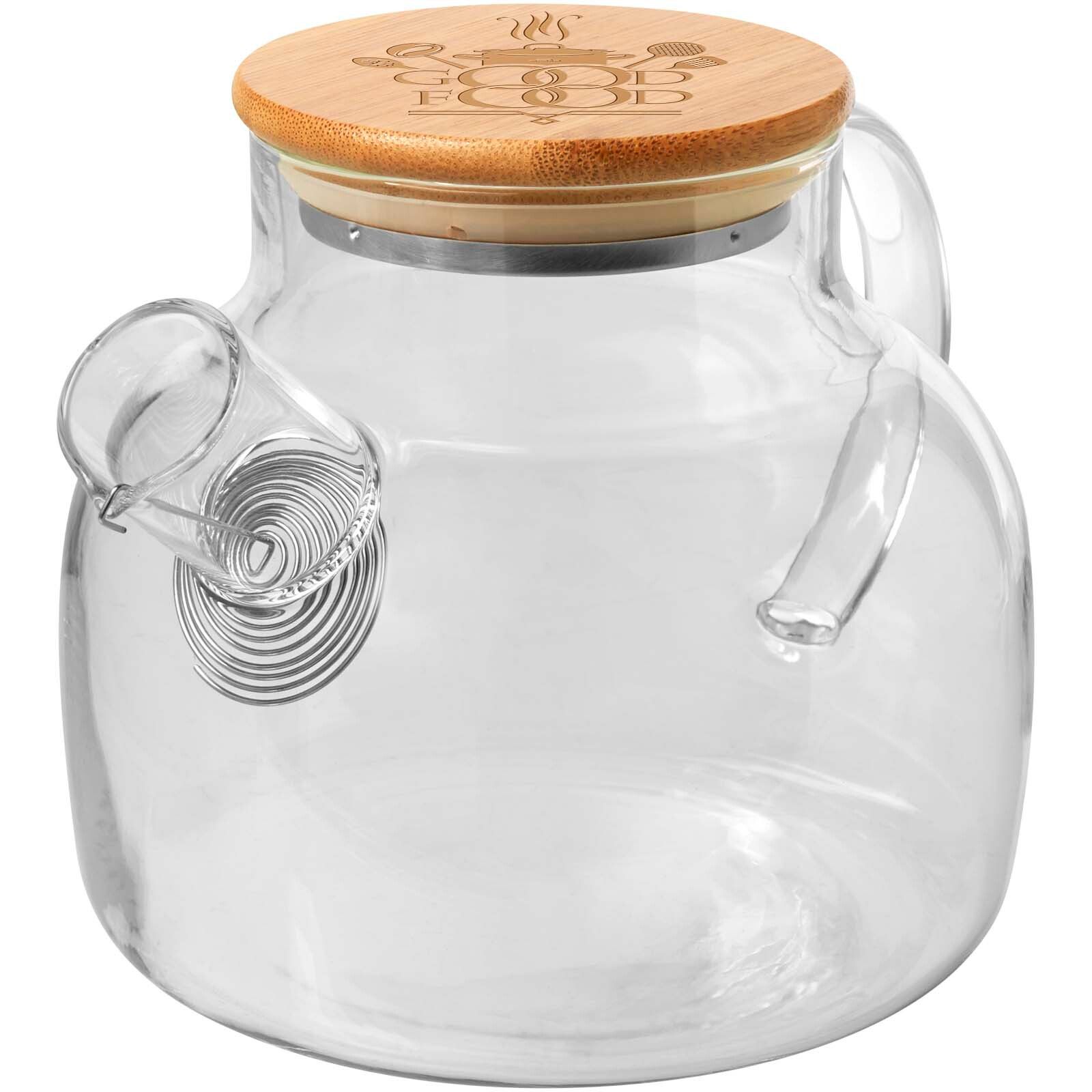 Zen Teekanne mit Sieb und Deckel aus Bambus - transparent-158