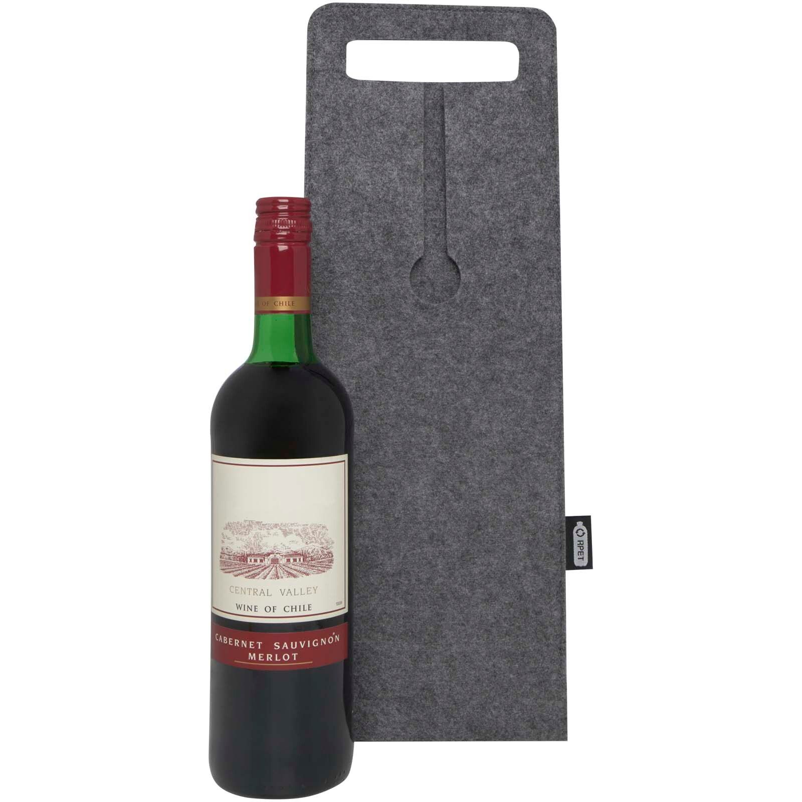 Felta 75cl Weinbeutel aus GRS recyceltem Filz - mittelgrau-219