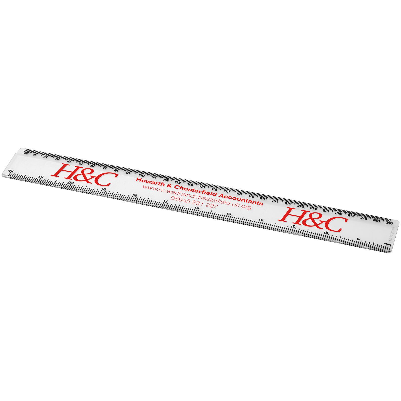 Renzo 30 cm Kunststofflineal - transparent klar-917