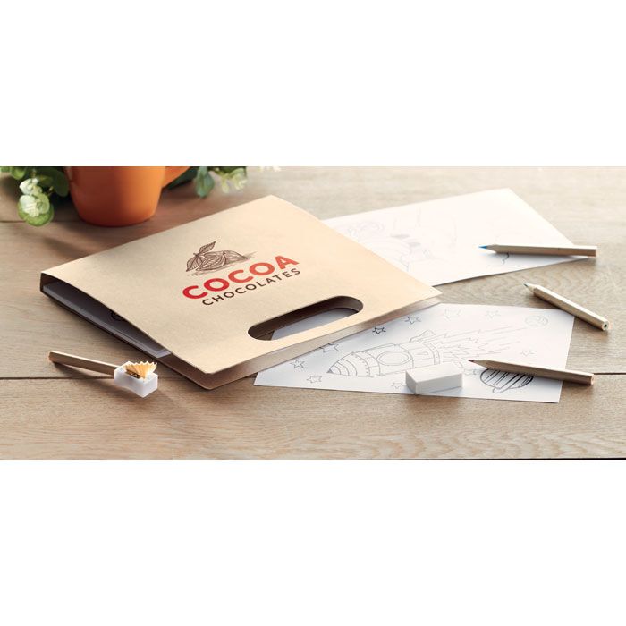 Malset mit 6 Buntstiften FOLDER2 GO - beige-870