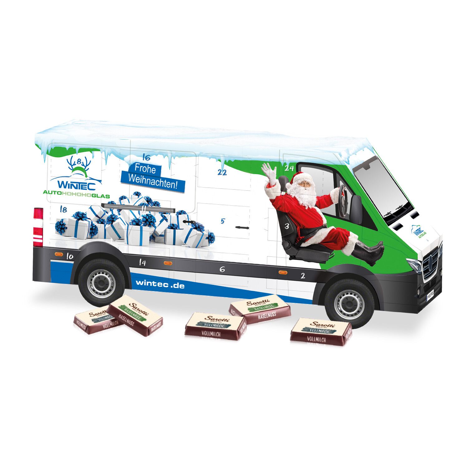 3D Adventskalender "Transporter" mit Sarotti Fairtrade Schokolade-533