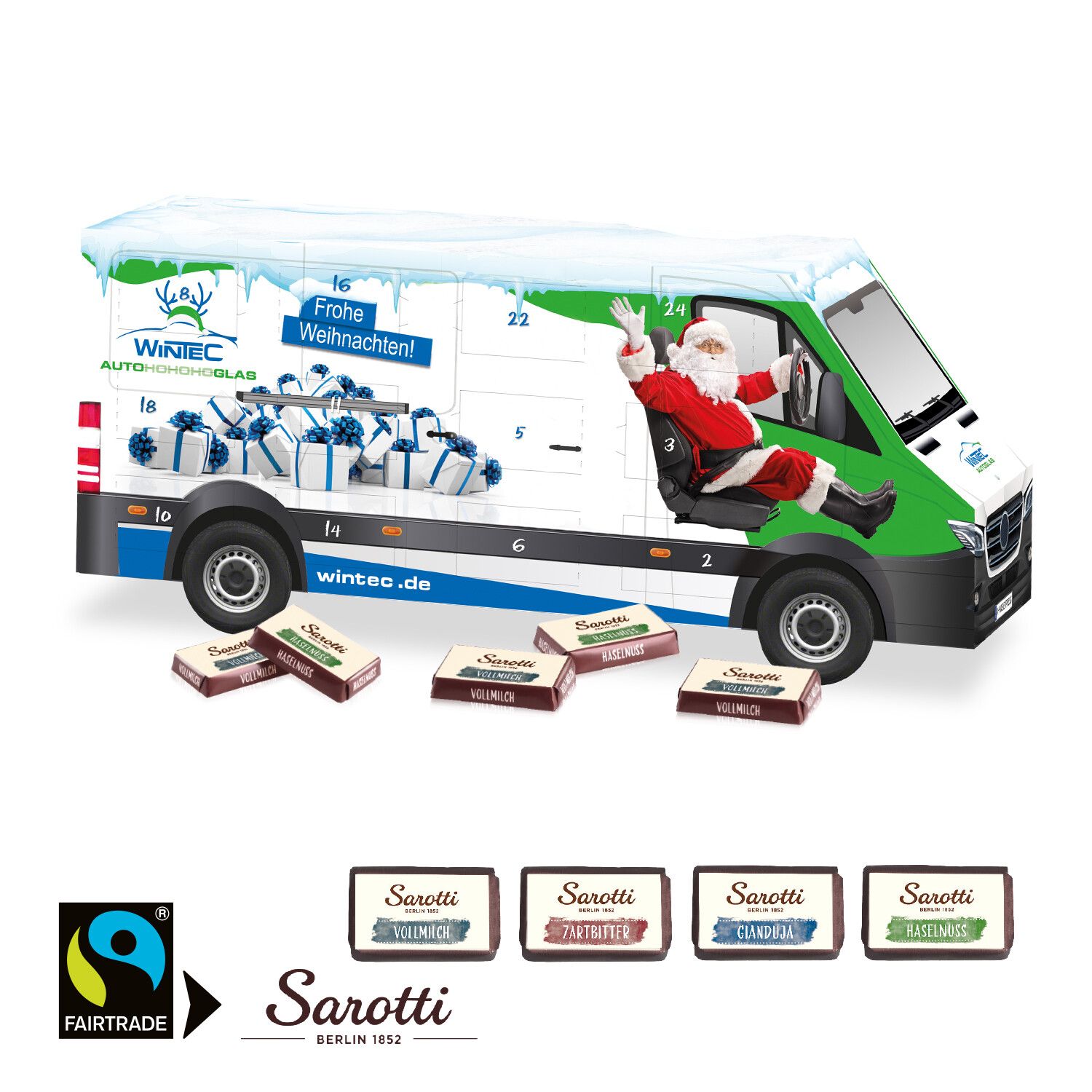 3D Adventskalender "Transporter" mit Sarotti Fairtrade Schokolade-533