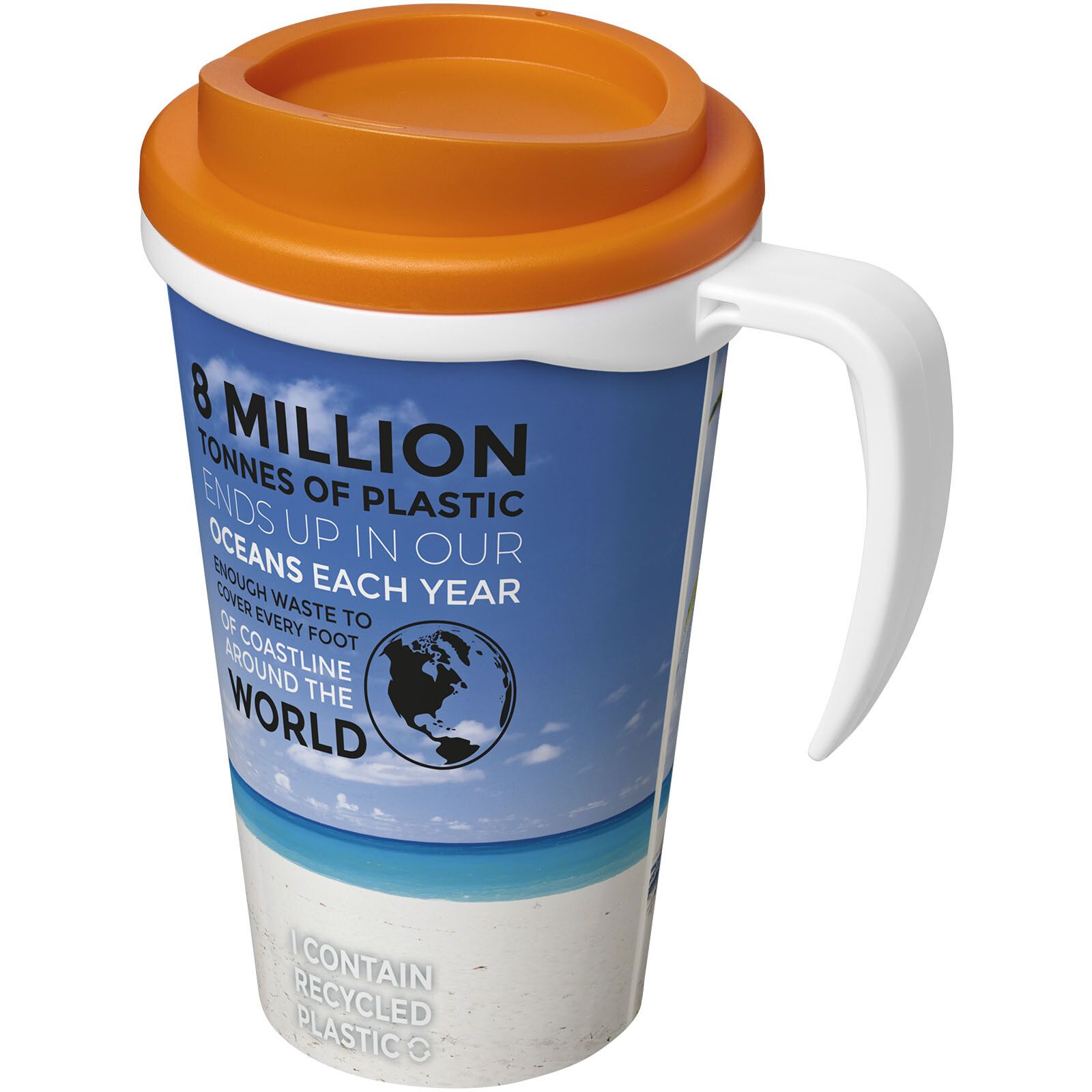 Brite-Ameriano Grande 350 ml Isolierbecher - weiss -  orange-191