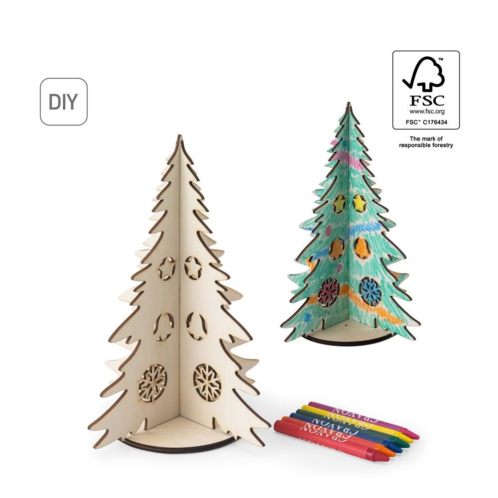 PINERY Zerlegbarer Weihnachtsbaum aus Holz zum Bemalen - naturhell-19