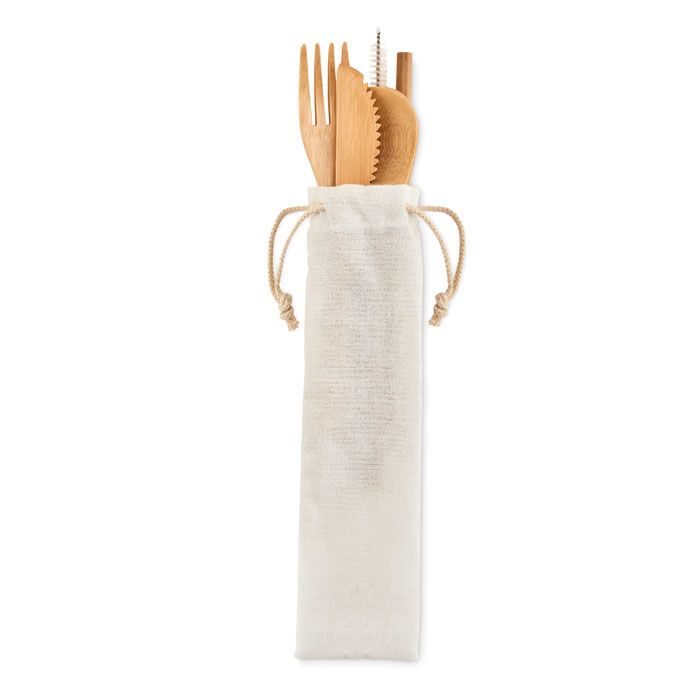 Besteck-Set Bambus SETSTRAW - beige-921