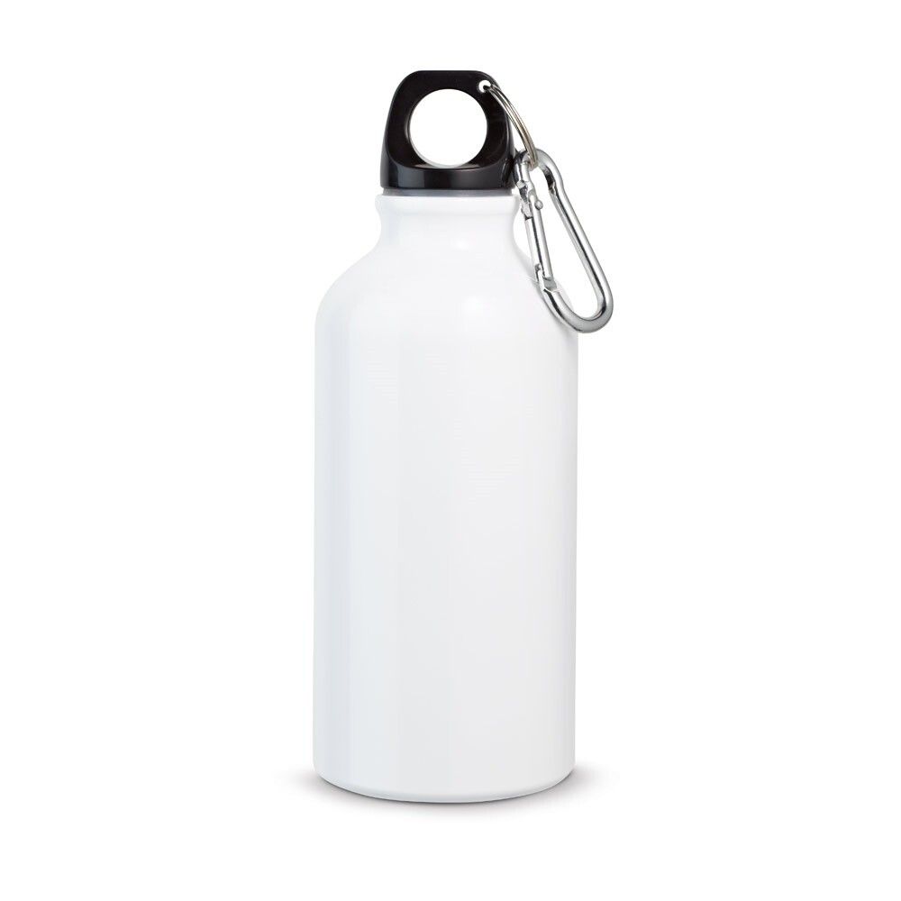 LANDSCAPE S Aluminium-Sportflasche mit Karabiner 400 ml - weiß-683