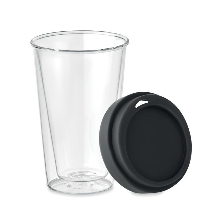 Borosilikat Trinkglas 350ml BIELO TUMBLER - schwarz-287