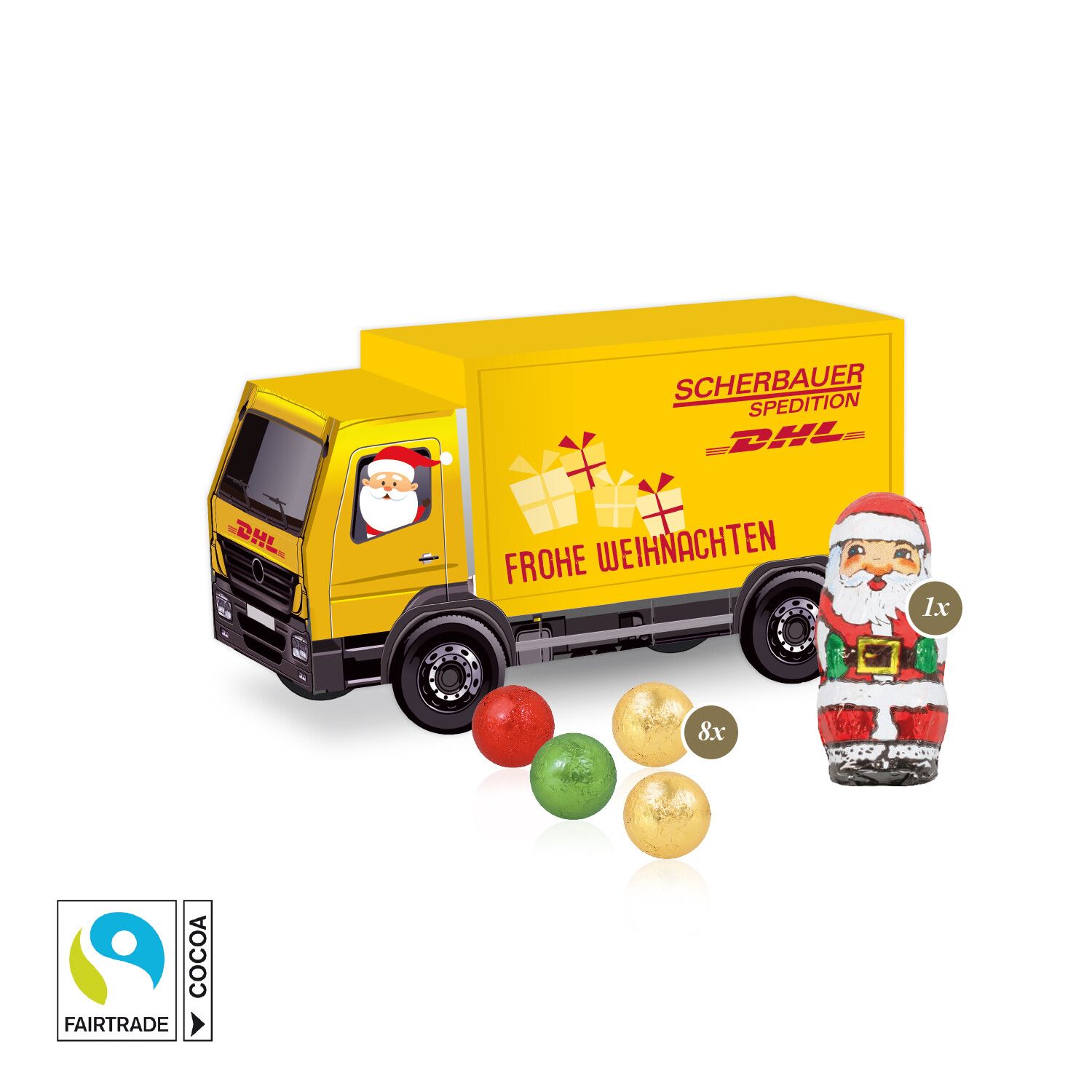3D Präsent "Lkw" mit Fairtrade Schokolade-505