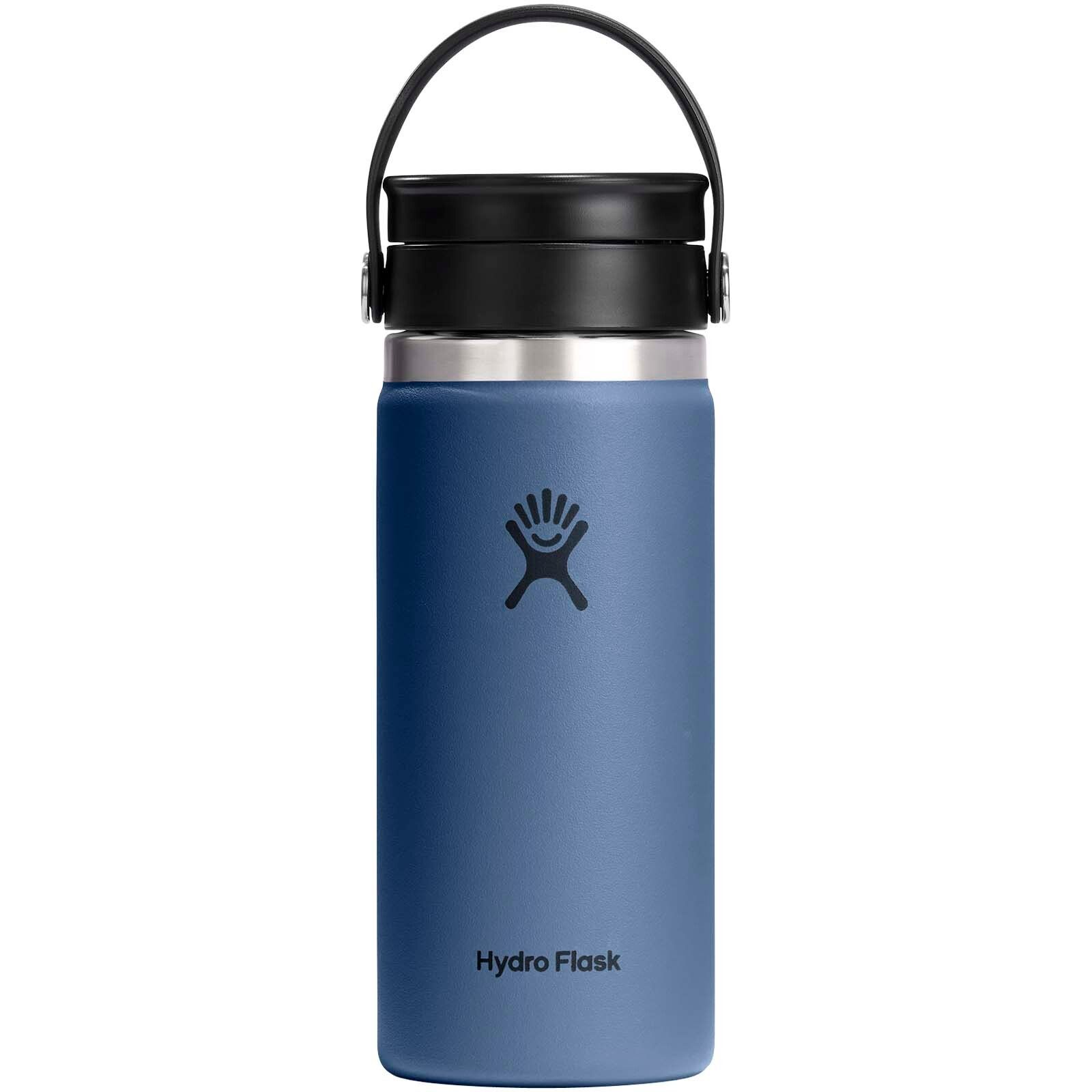 Hydro Flask Isolierbecher aus Edelstahl mit breiter Öffnung 473 ml und Flex Sip Deckel - mittelblau-123
