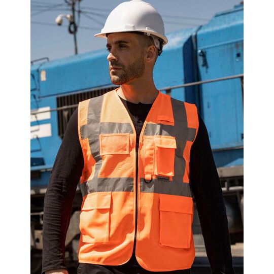 Multifunctional Hi-Vis Mesh-Vest Athens - red-904