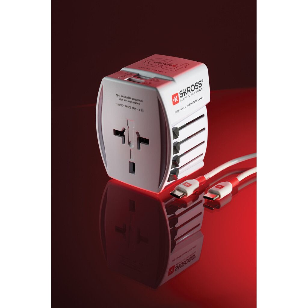 SKROSS World Travel Adapter MUV 65W PD mit USB-C-Kabel - weiß-124