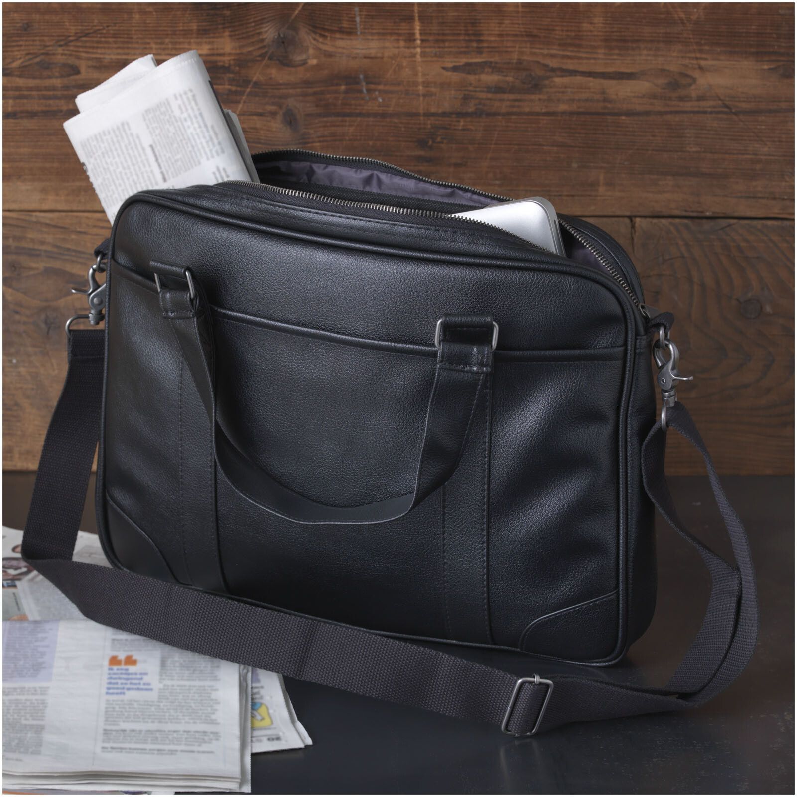 Oxford 15,6" schmale Laptop Konferenztasche 5L - schwarz-793