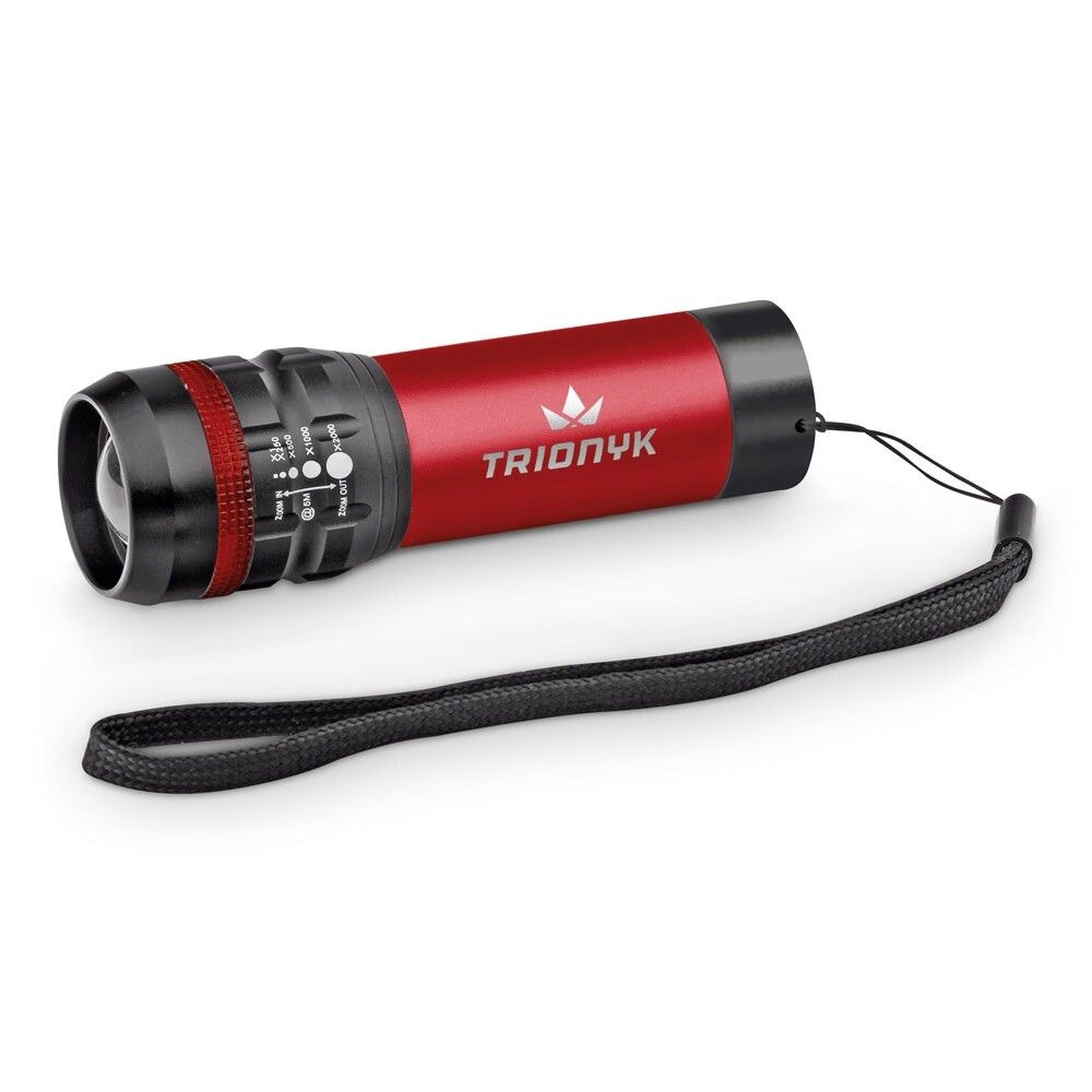 ZOOMIN Taschenlampe aus Aluminium mit Zoomfunktion und 3 Lichtmodi - schwarz-555
