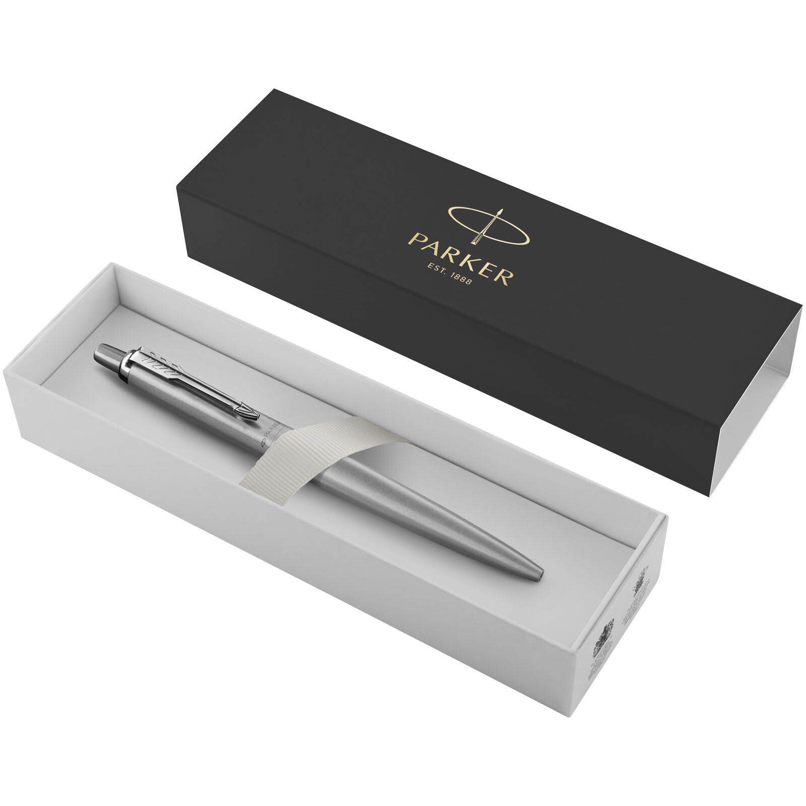 Parker Jotter einfarbiger XL Kugelschreiber (blaue Mine) - edelstahl grau-829