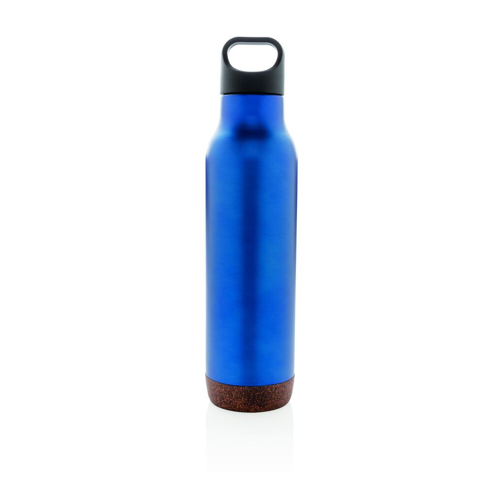 Auslaufsichere Vakuum-Flasche mit Kork - blau-961