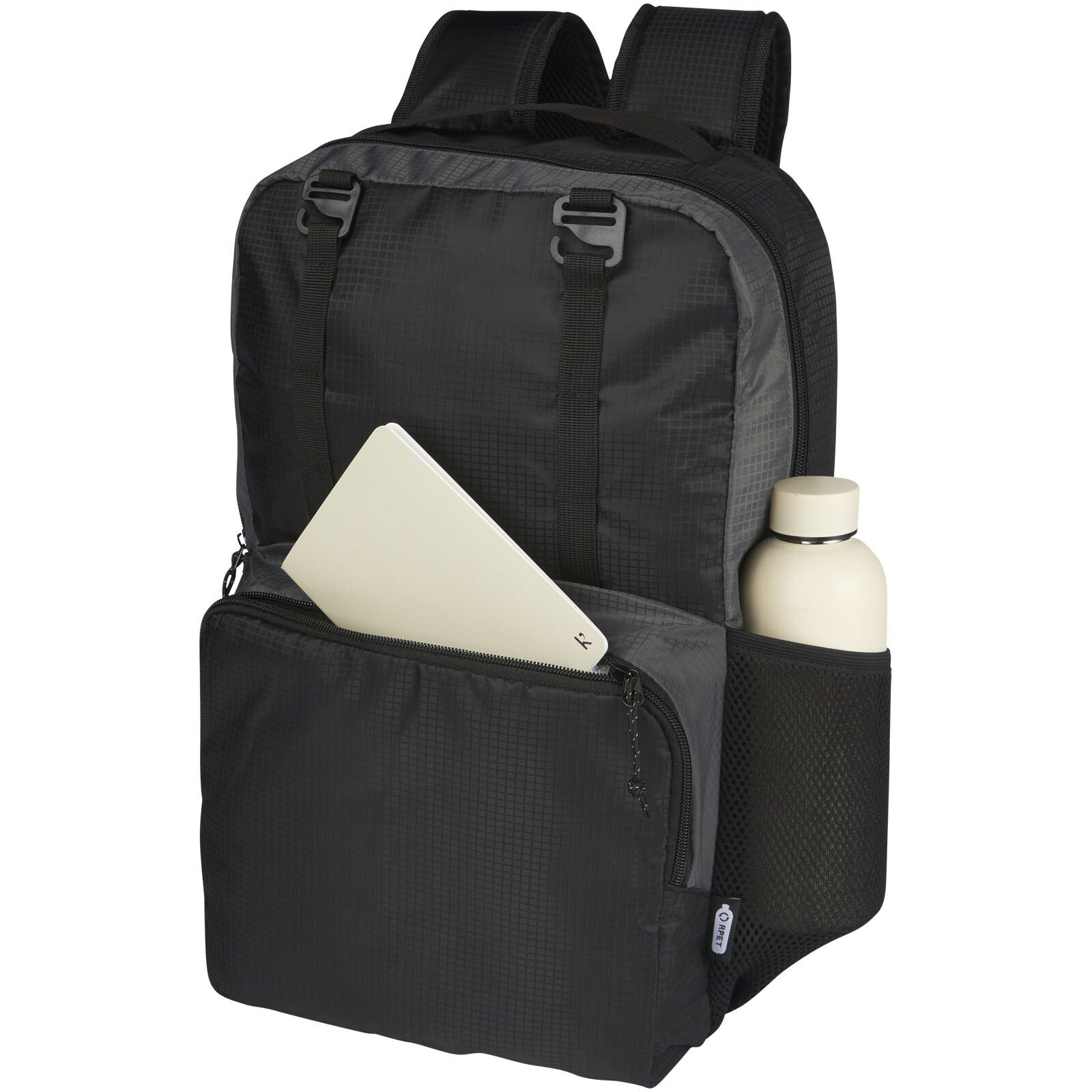Trailhead 15" GRS recycelter zweifarbiger Laptop-Rucksack 14 L - schwarz -  grau-194