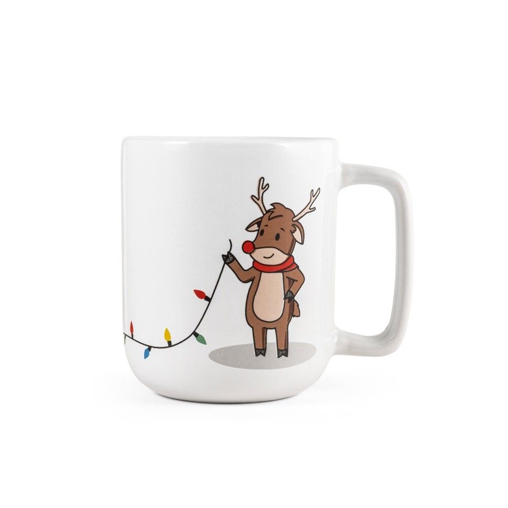 REINDEER Becher mit Weihnachtsdruck 330 ml - weiß-299