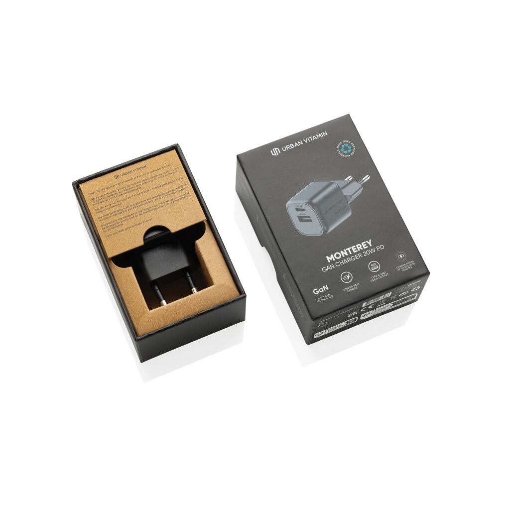 Urban Vitamin Monterey 20W-GAN-Ladegerät aus RCS rec. PC - schwarz-45