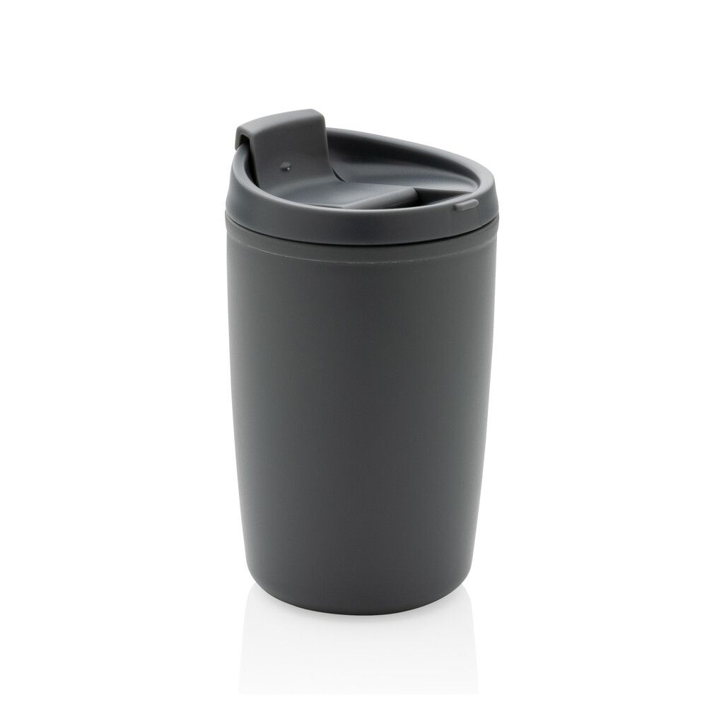 GRS recycelter PP-Becher mit Flip-Deckel - grau-483
