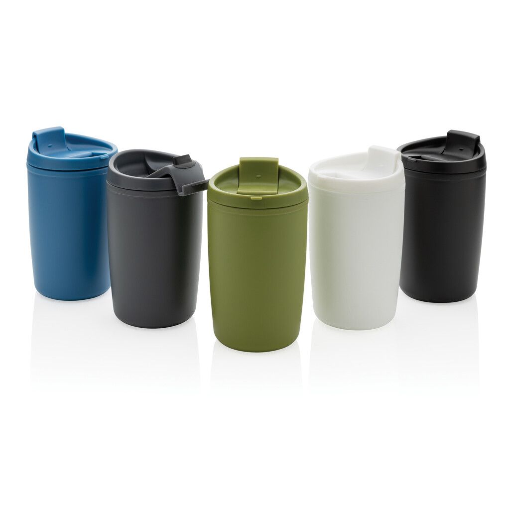 GRS recycelter PP-Becher mit Flip-Deckel - grau-190