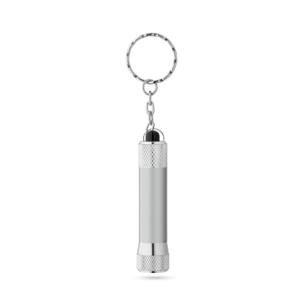 RE-LERGAN Aluminium-Schlüsselanhänger mit 3-LED-Taschenlampe - satinsilber-568