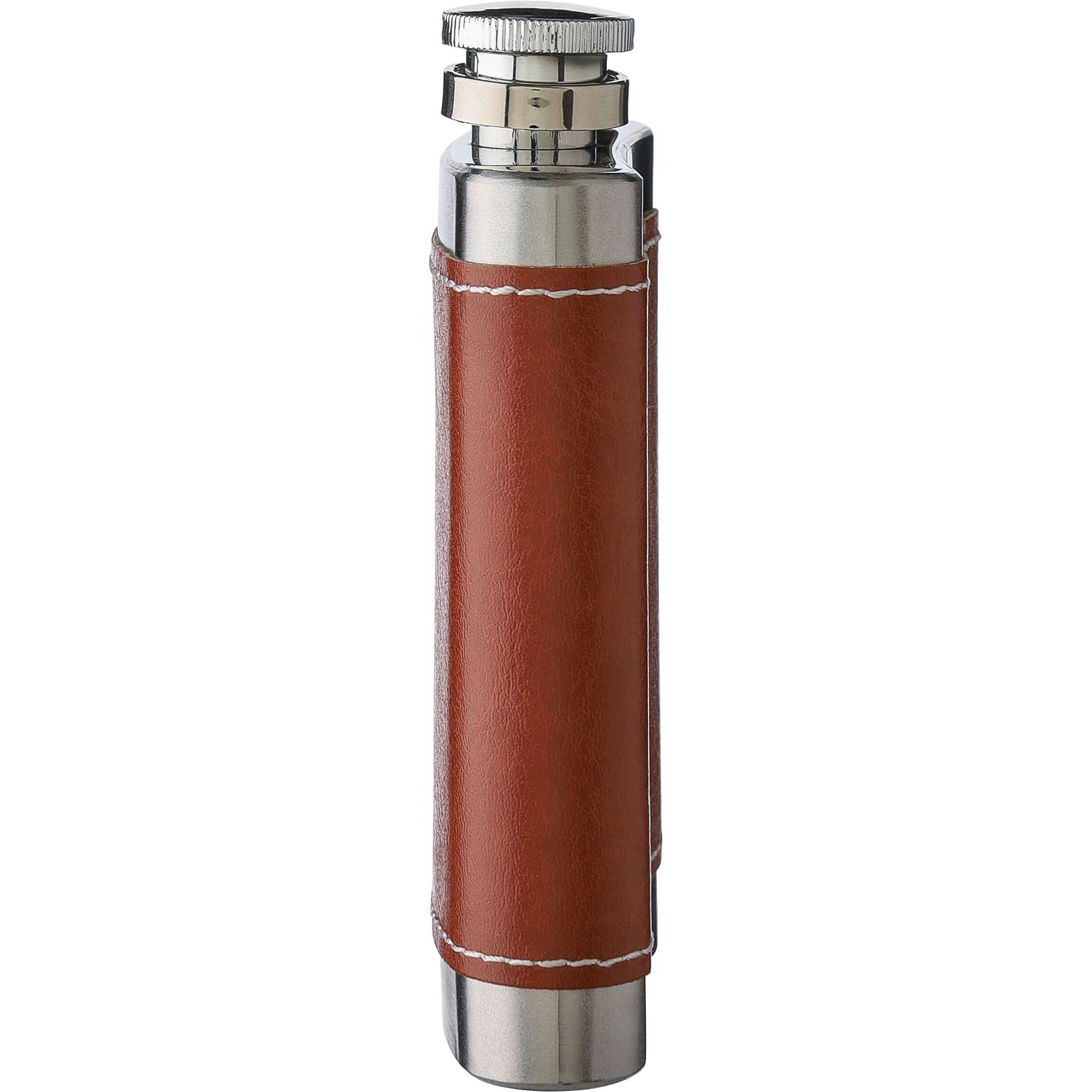 Flachmann aus Edelstahl Cedric - braun-846