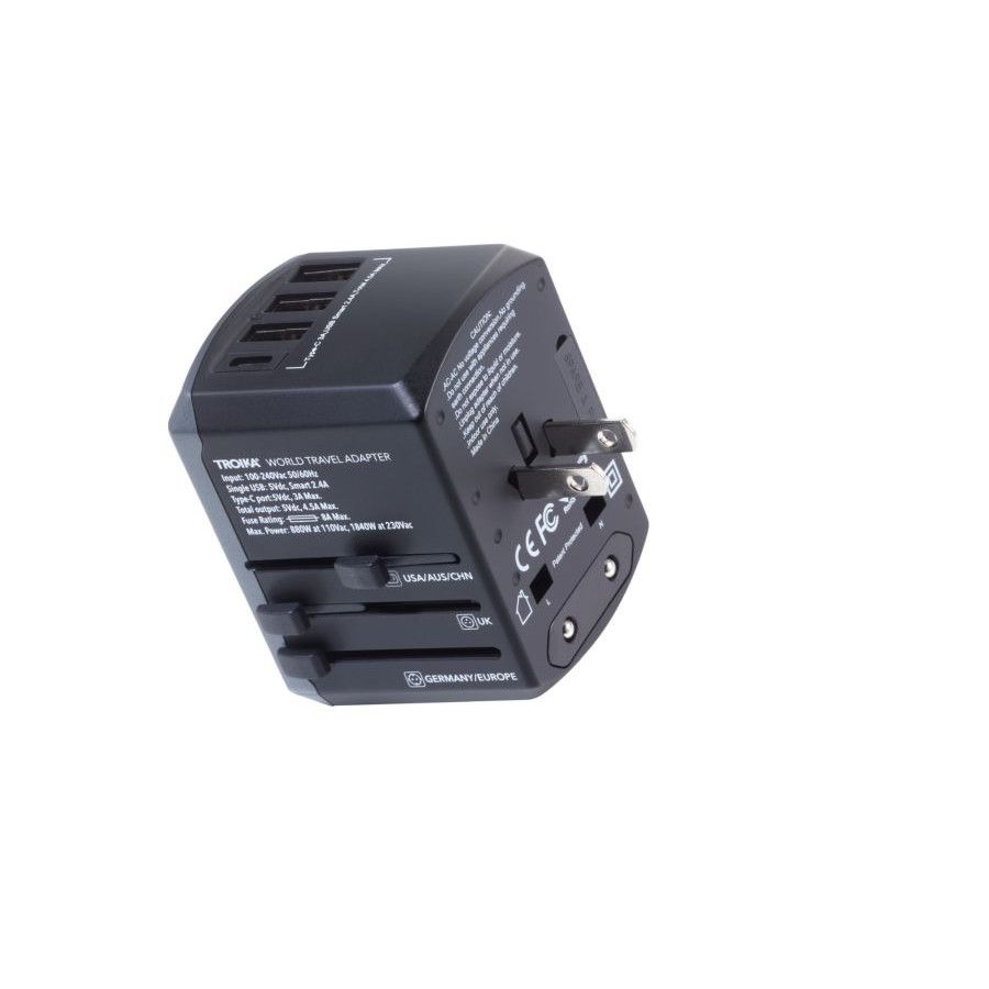 Troika Reiseadapter-Set Troika WORLD TRAVEL ADAPTER - grau - schwarz-666