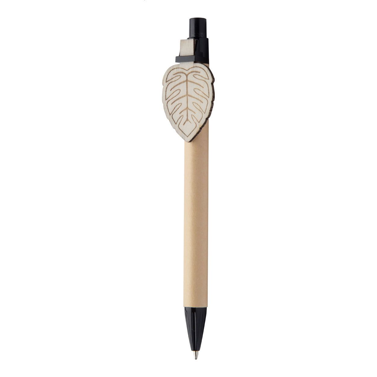 Kugelschreiber CreaClip Eco - schwarz - natur-376