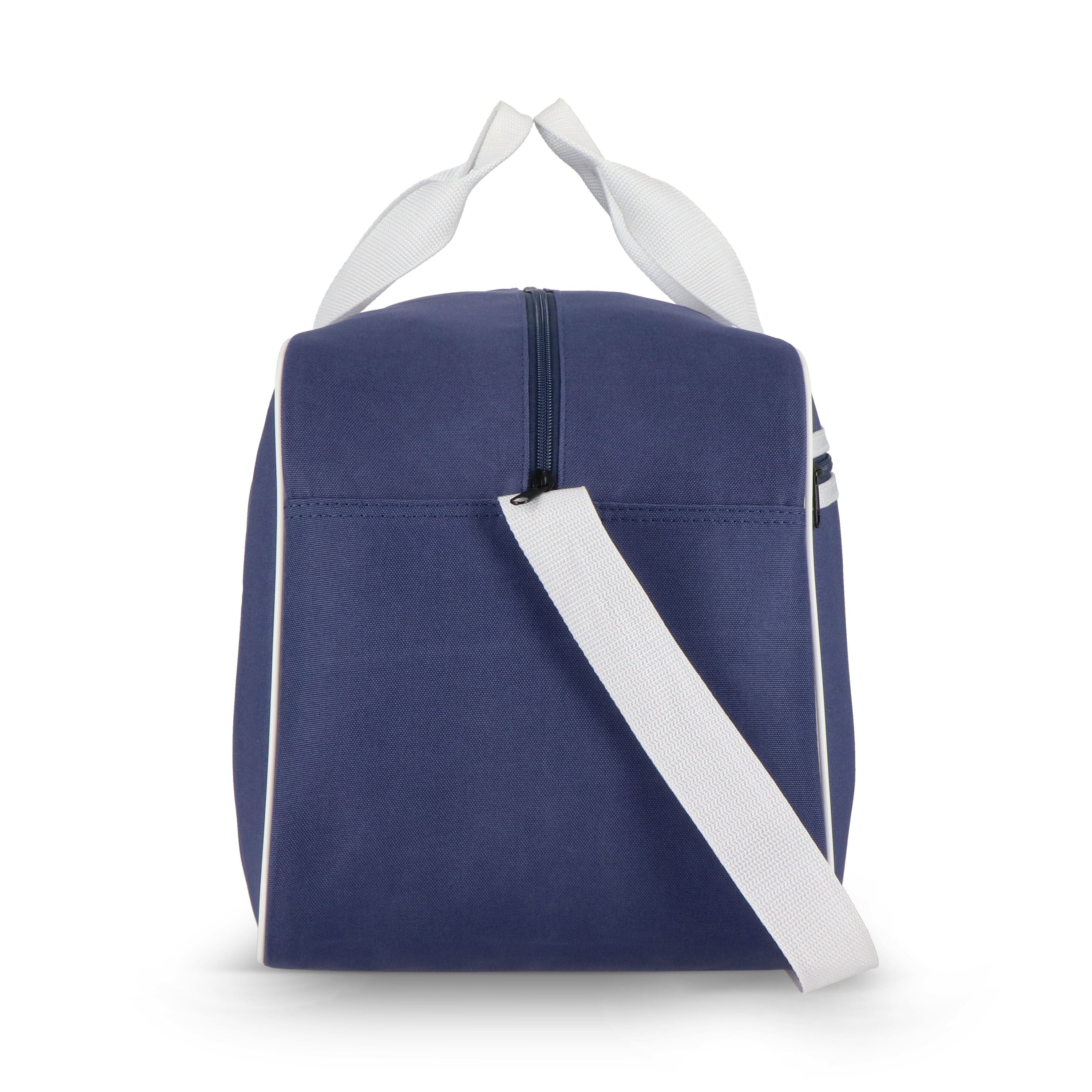 R-PET 600D Sport- und Reisetasche 48 x 25 x 28 cm 30 l - blau  -  weiss-307