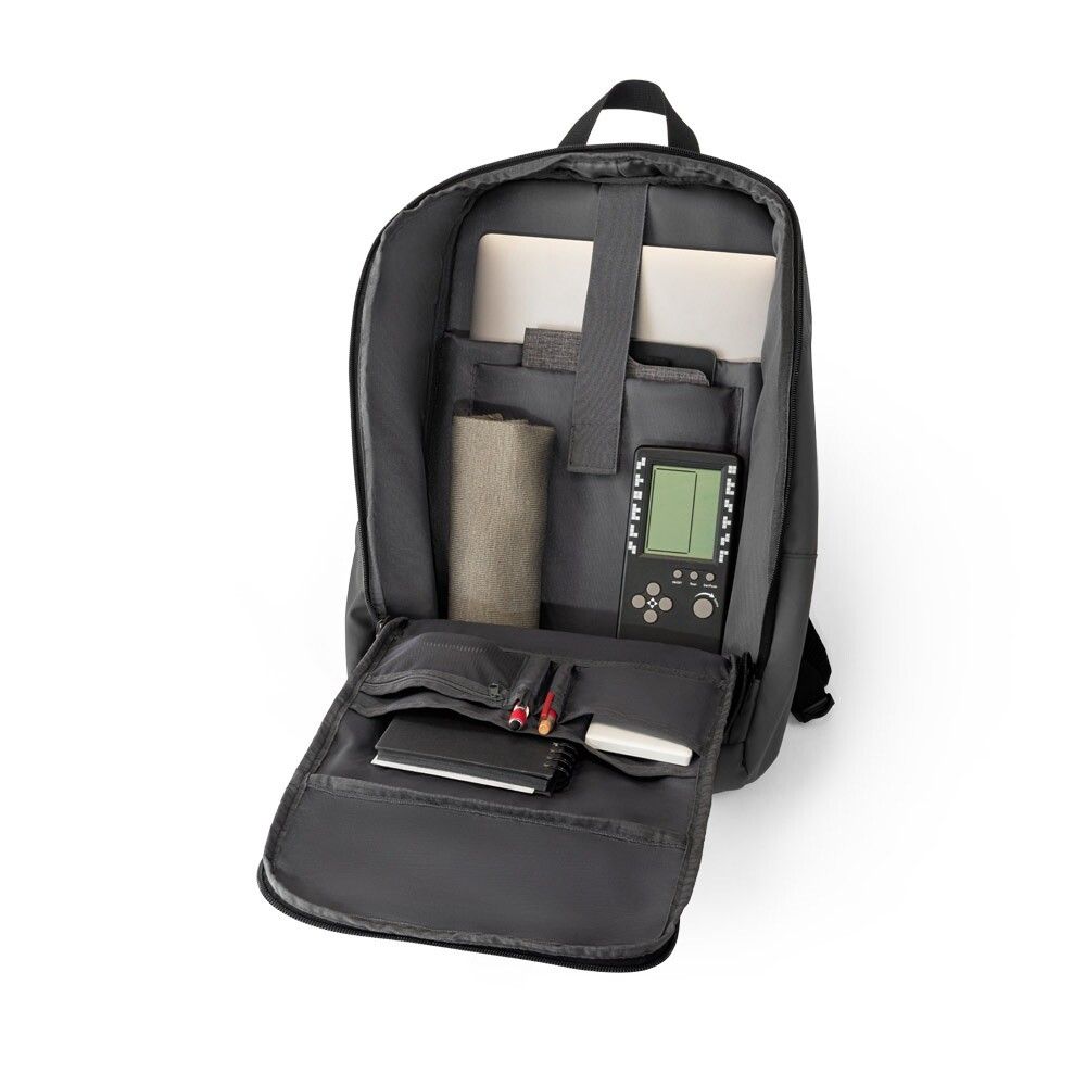 TOULON Notebook-Rucksack 600D Polyester,recycelt, wasserabweisend, 16" - schwarz-591
