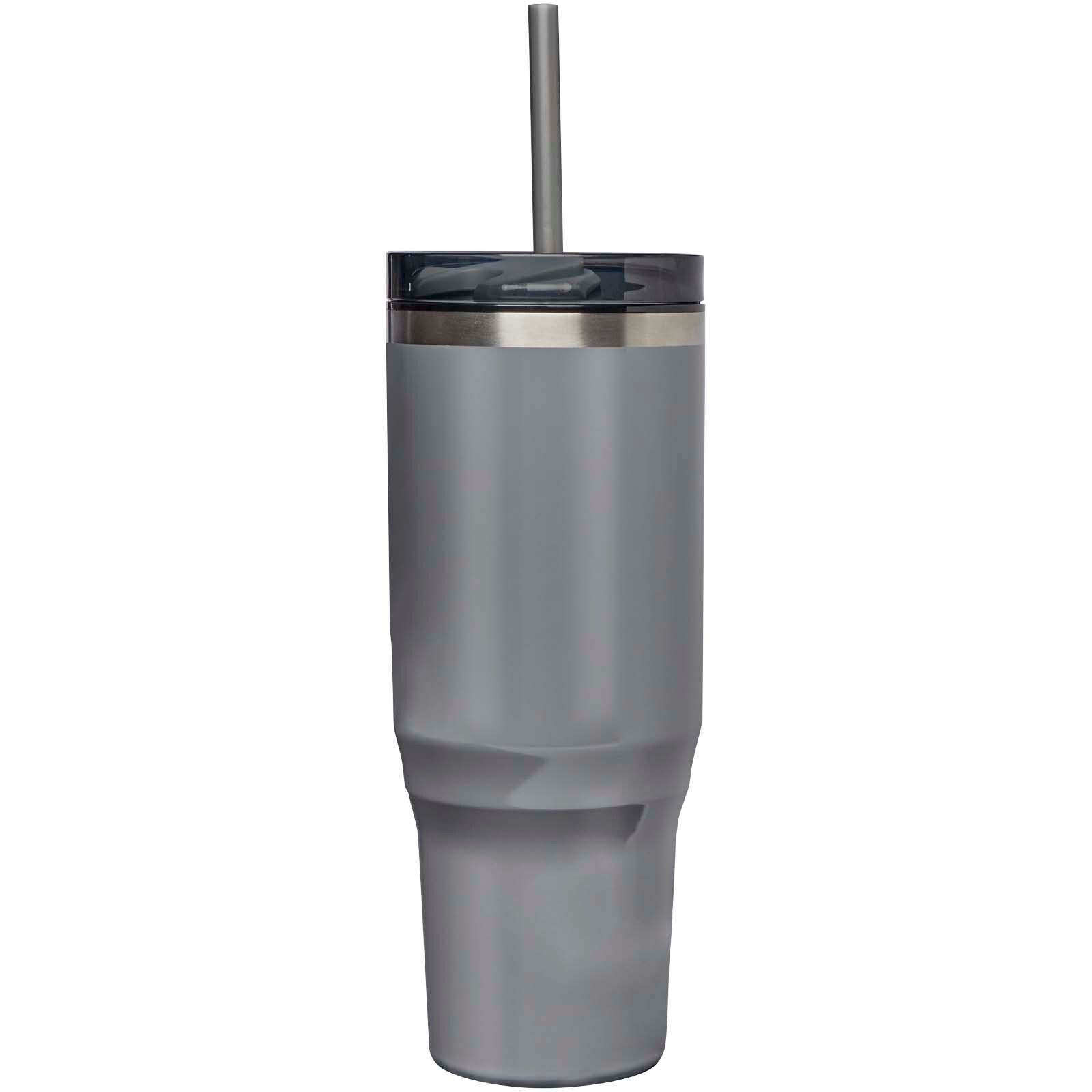 Melbourne 1200 ml RCS-zertifizierter Isolierbecher mit Strohhalm - grau-48