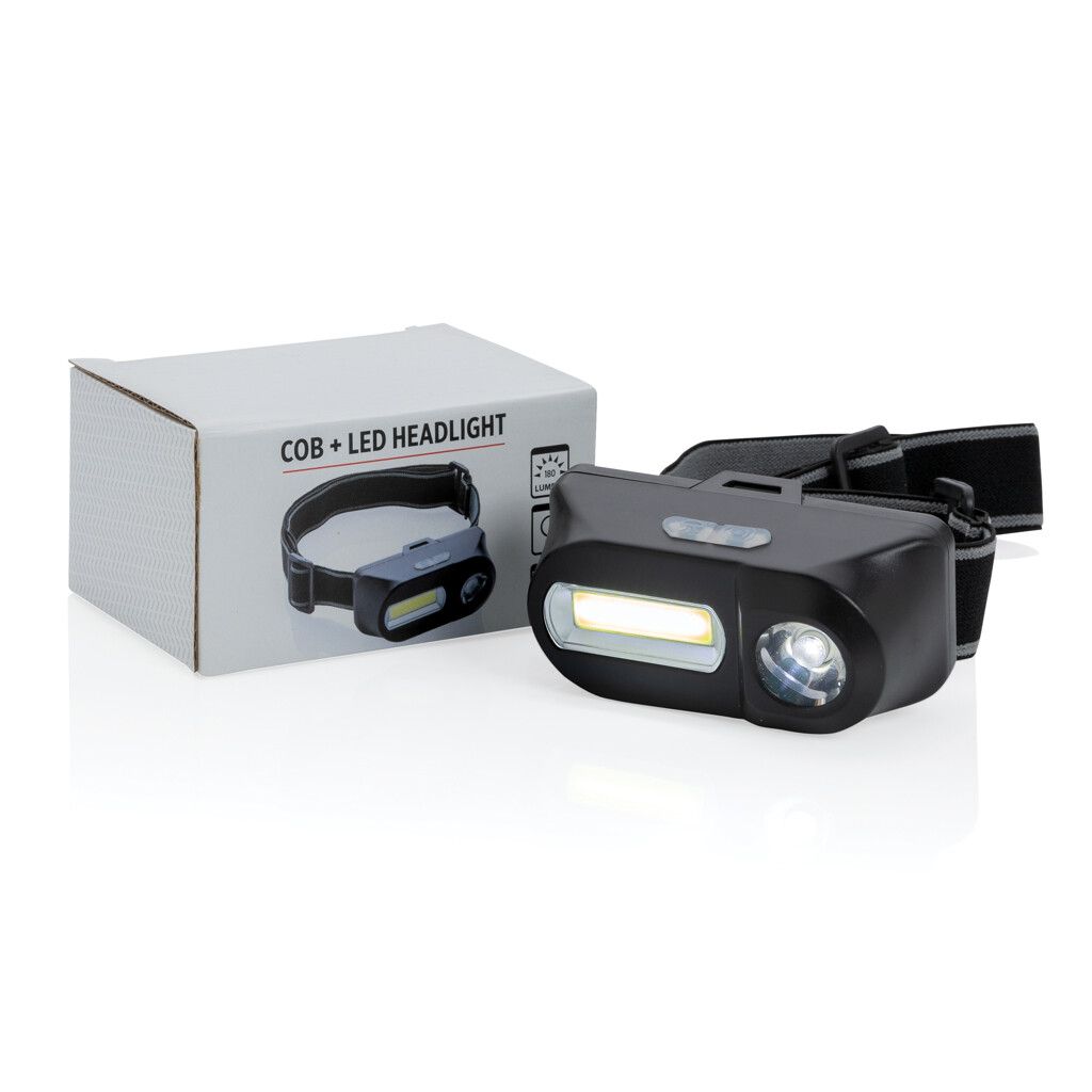 COB und LED Stirnlampe - schwarz-217