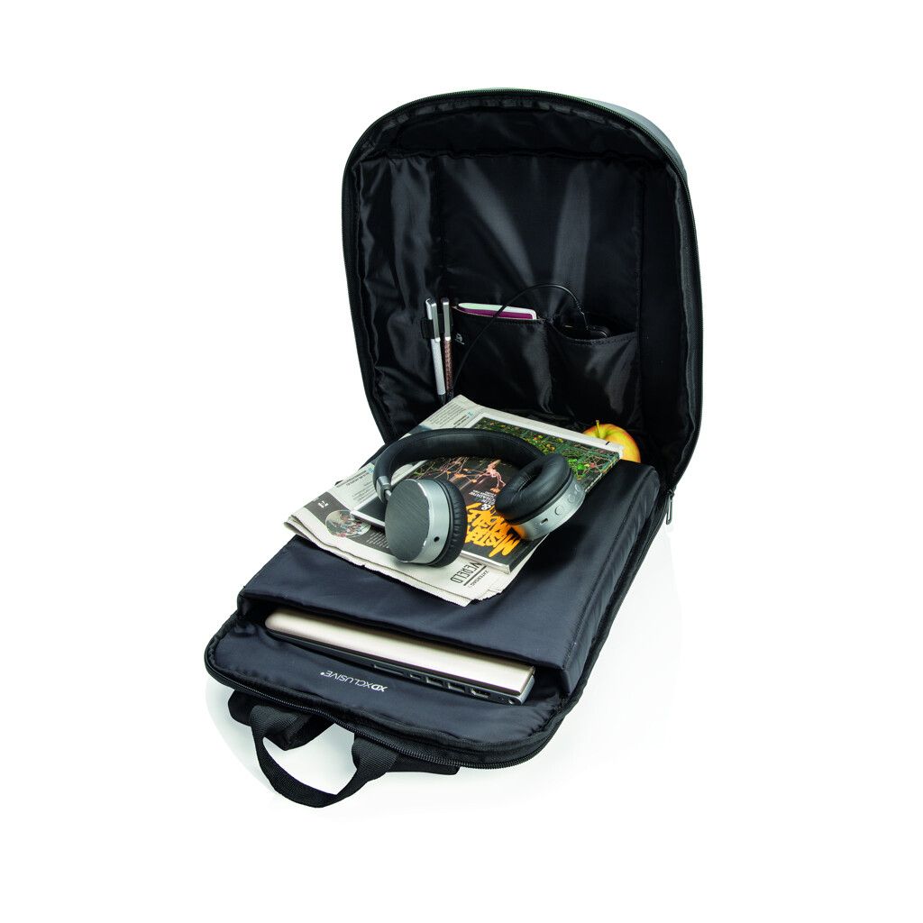 Madrid Anti-Diebstahl RFID USB Laptop-Rucksack - schwarz-474