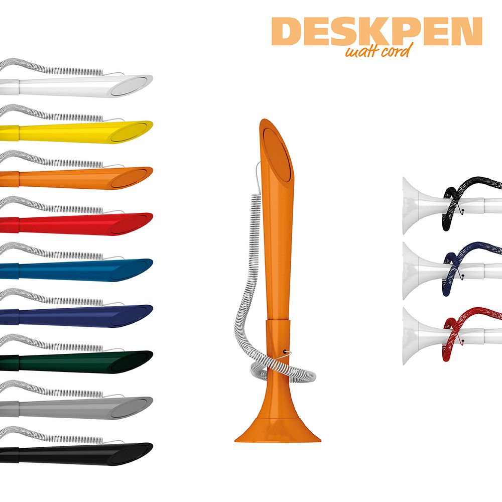 Stehkugelschreiber mit Kordel Deskpen matt Cord - rot-673