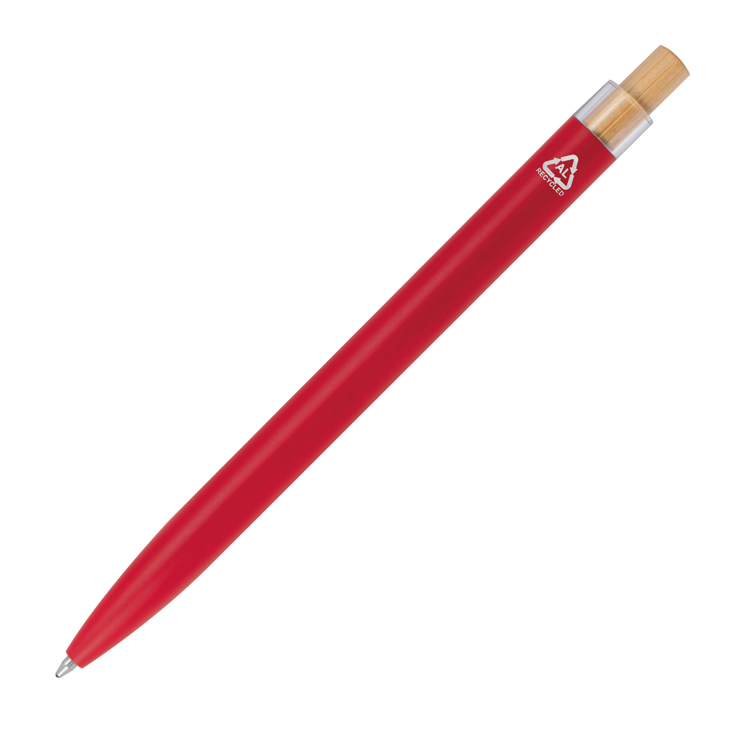 Schreibset mit Kugelschreiber und Druckbleistift aus recyceltem Aluminium  - rot-850