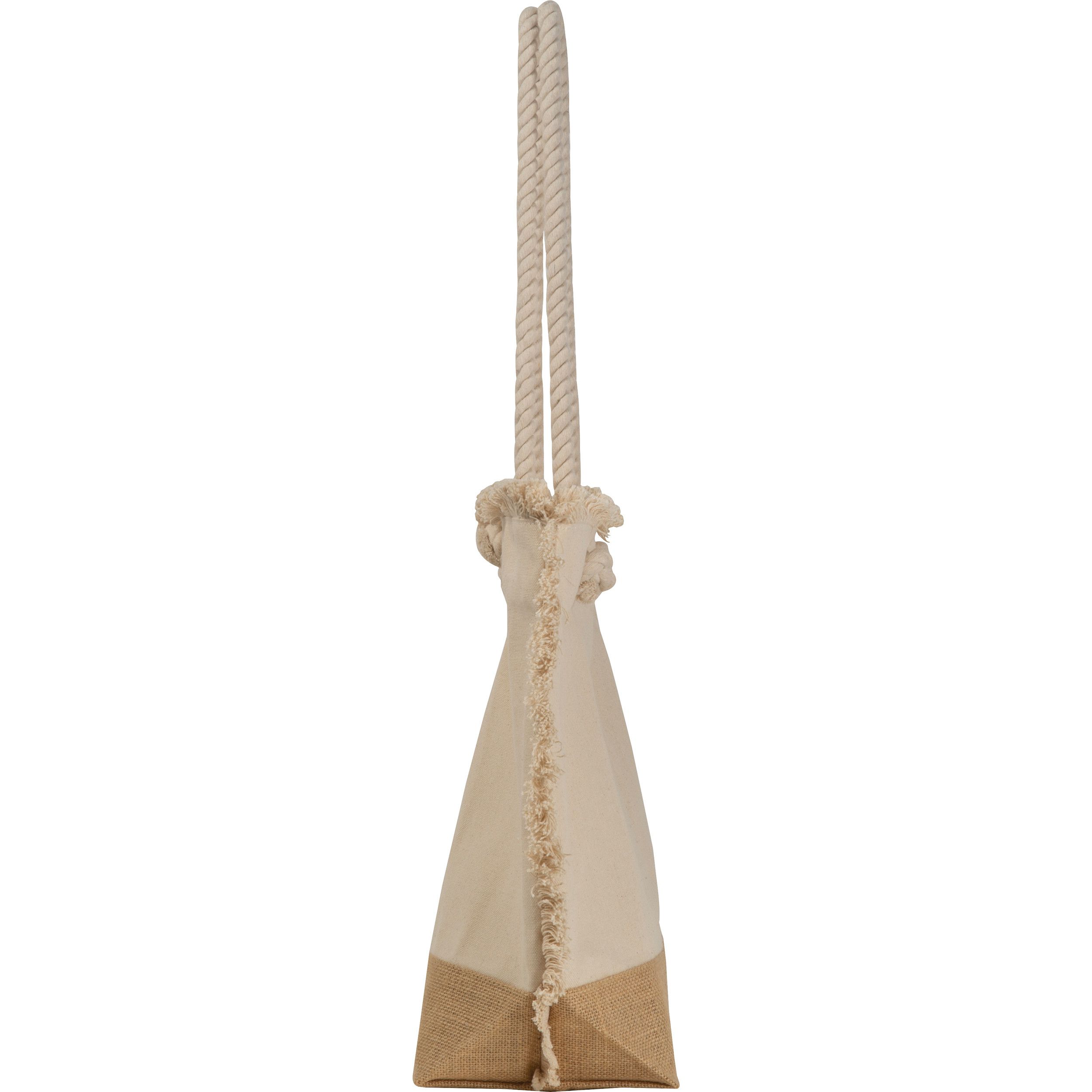 Strandtasche mit Juteboden und Fransen  - beige-760