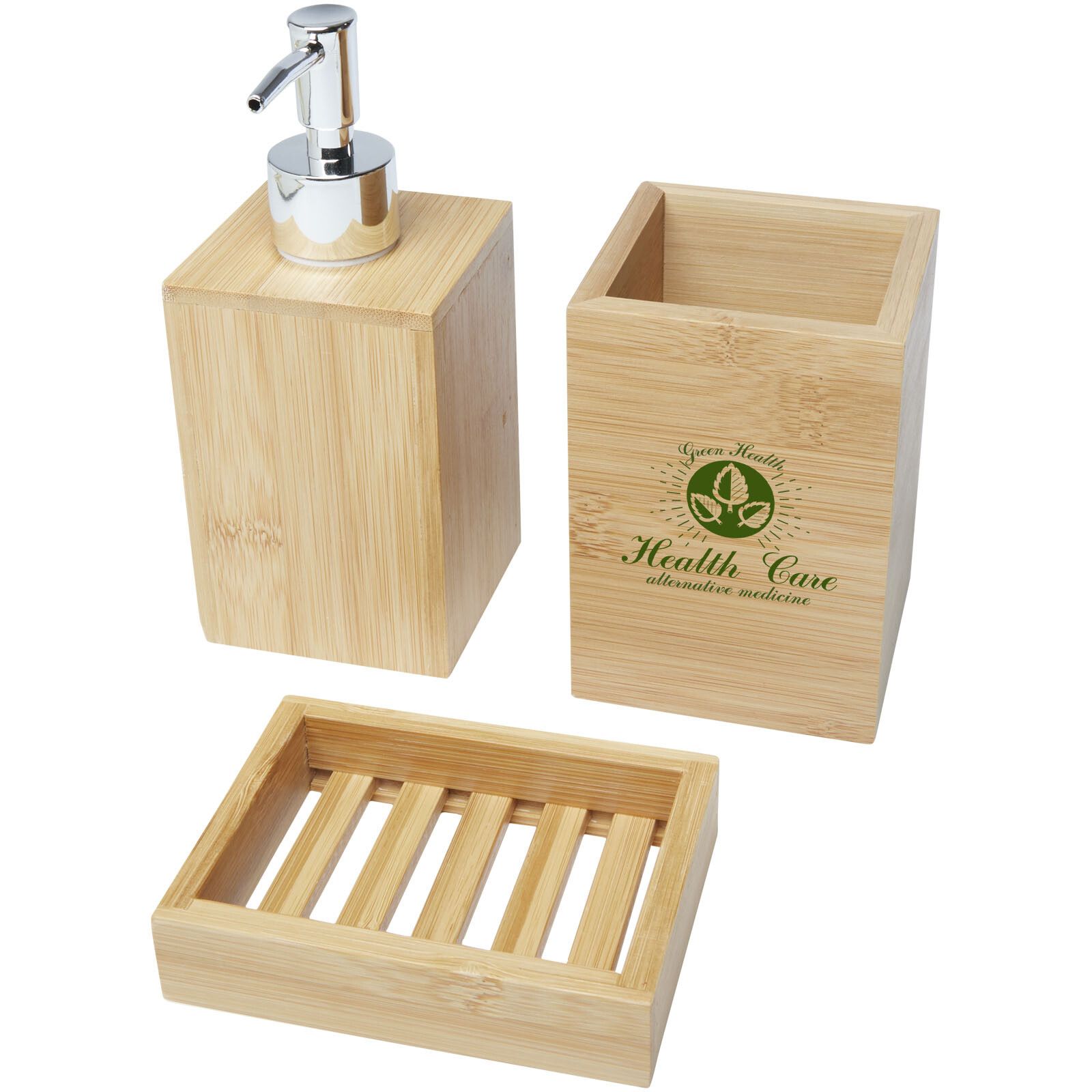 Hedon 3-teiliges Bambus Badezimmer-Set - natural-659