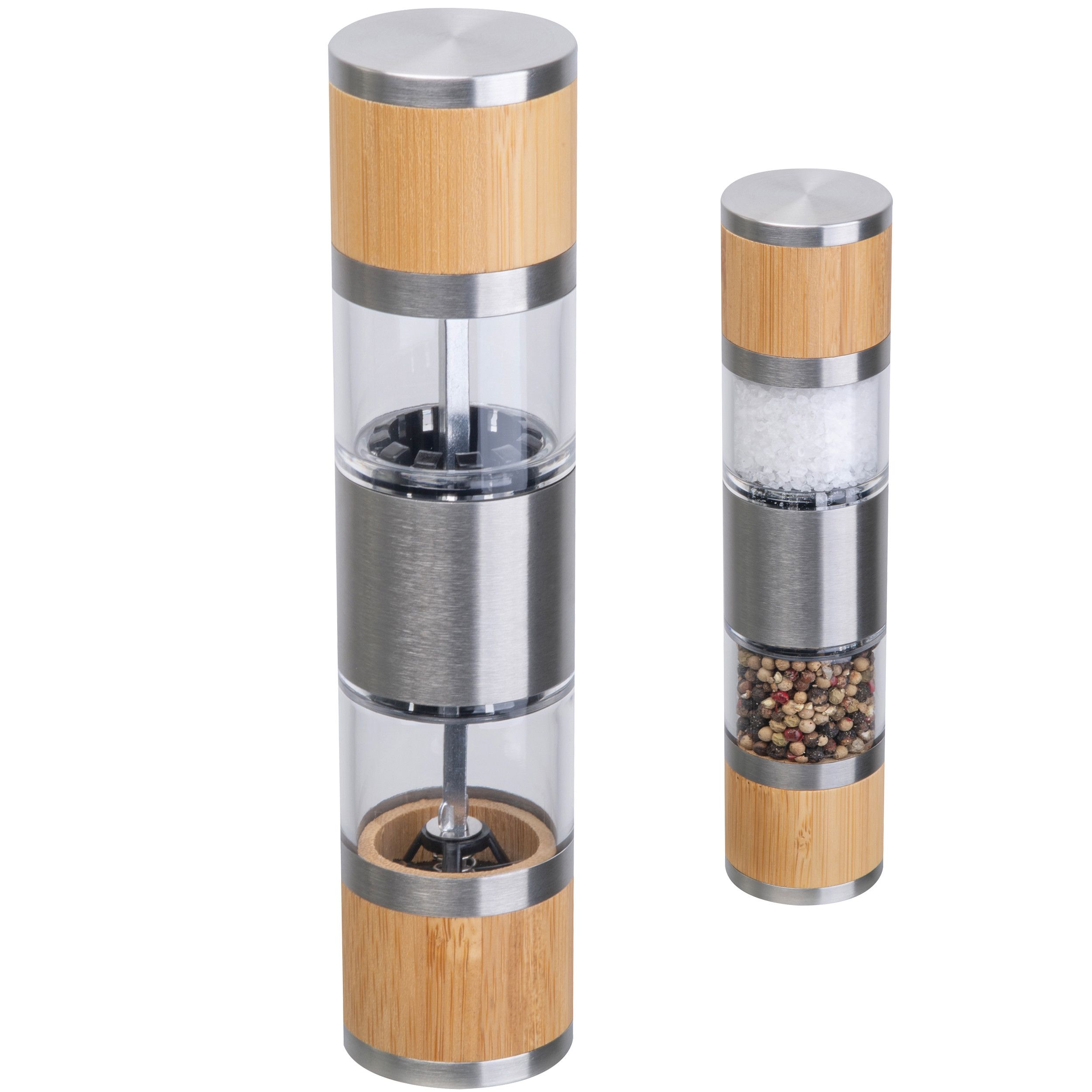 Salz- & Pfeffermühle aus Edelstahl und Bambus BEATA - beige-361