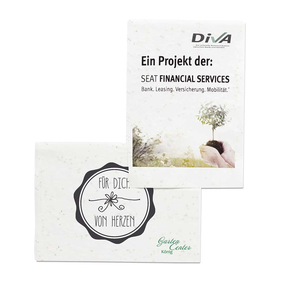 Samenpapier DIN A5 - Blumenmischung, Digitaldruck Vorderseite-244