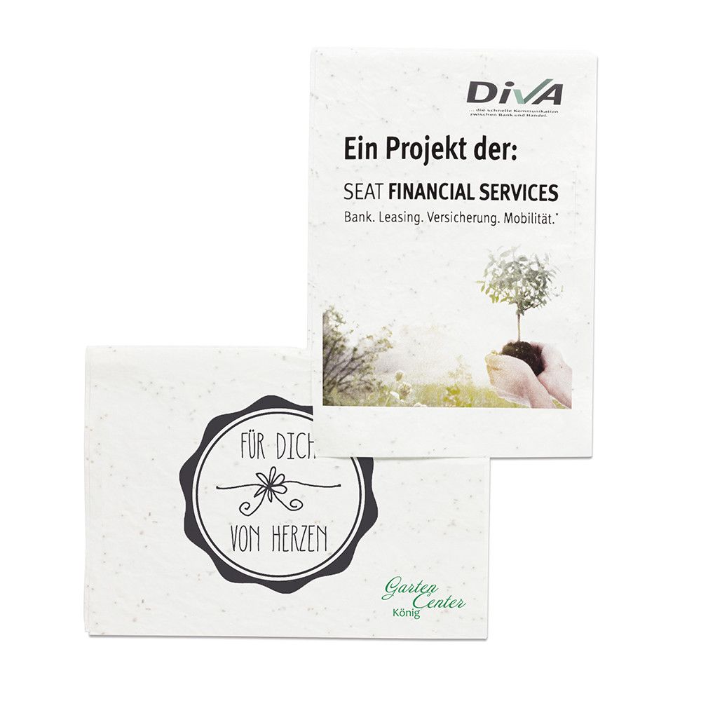 Samenpapier DIN A5 - Blumenmischung, Digitaldruck Vorderseite-244