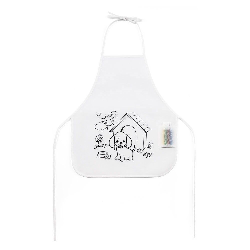 NILO Kinderschürze zum Ausmalen aus Vliesstoff (80 g/m²) - weiß-278
